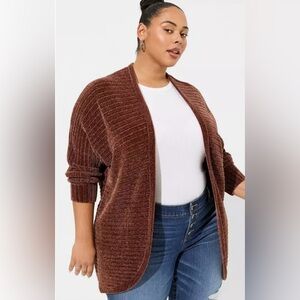 Torrid - Chenille Cocoon Open Front Ribbed Sweater, 2X